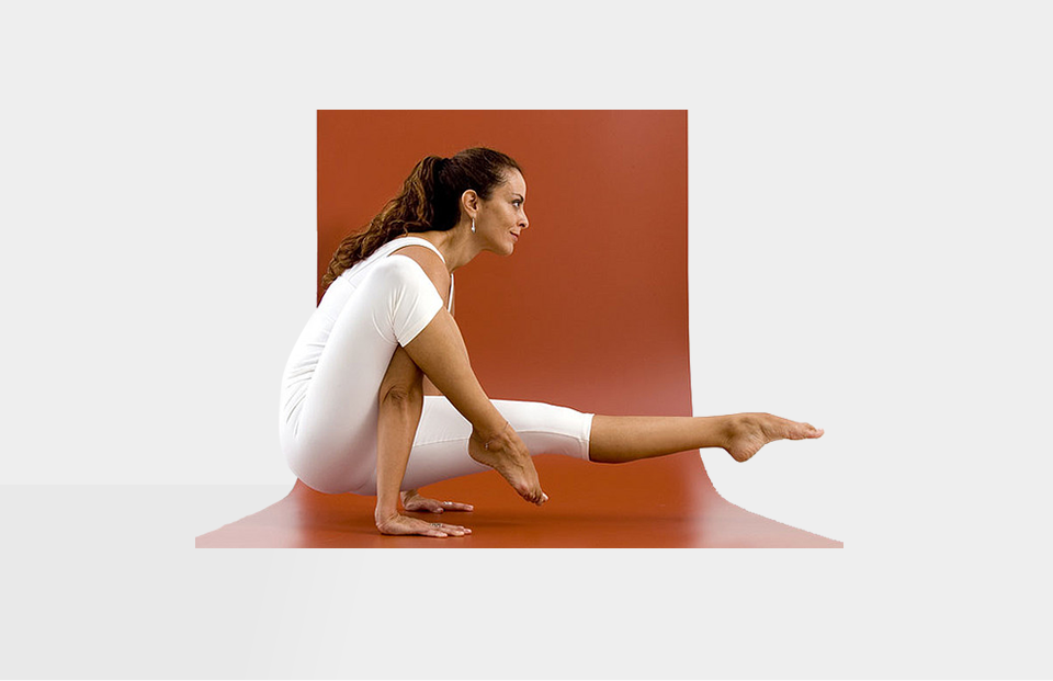 A women doing yoga